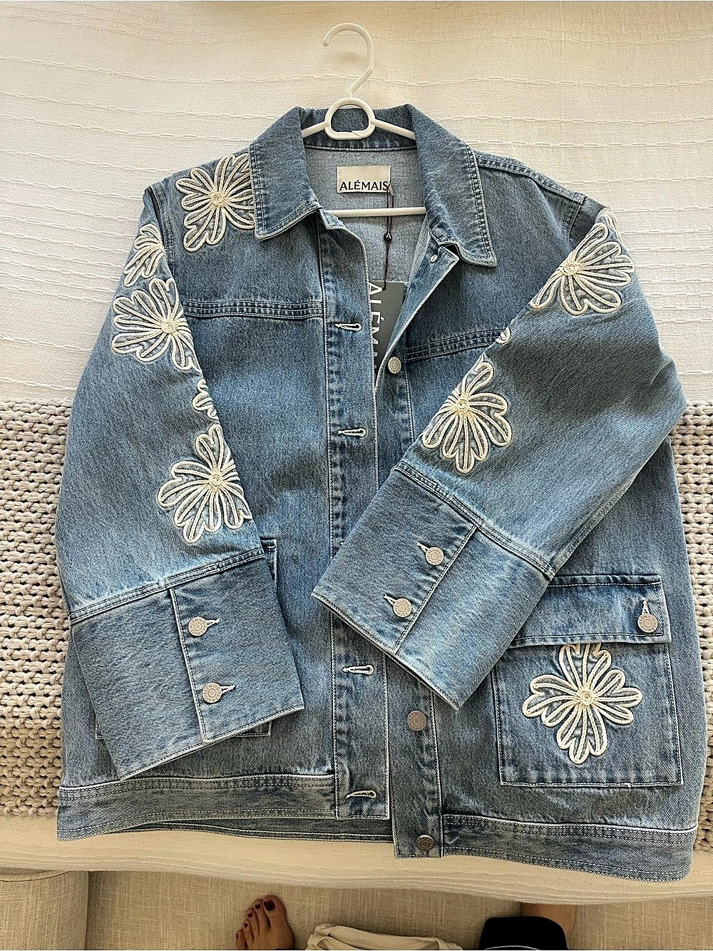 ALEMAIS Charlene Denim Jacket Floral Blue
